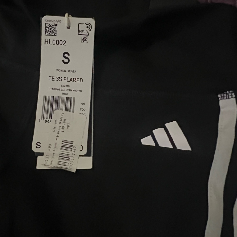 adidas Black Leggings with White Accents - NWT - Womens small - Picture 5 of 6
